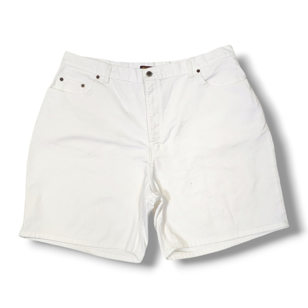 Vintage Faded‎ Glory Off White High Waisted Denim Shorts Women's Size 22W